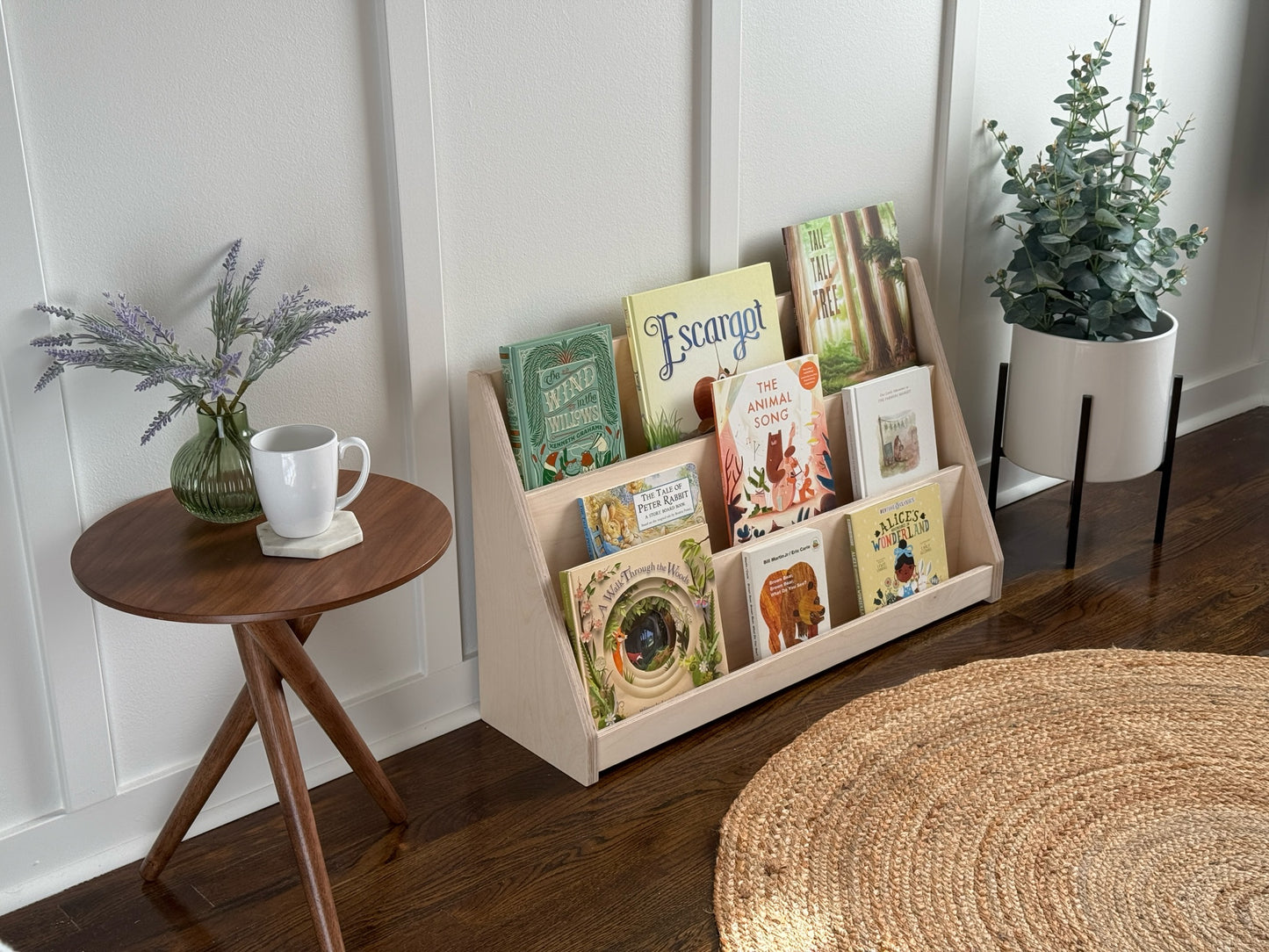Small Montessori Bookshelf (Front Facing) | Wooden Kids Reading Corner Furniture
