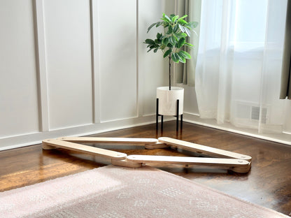 Wooden Balance Beam Set | 2 Beams + 2 Wiggle Wobble Boards