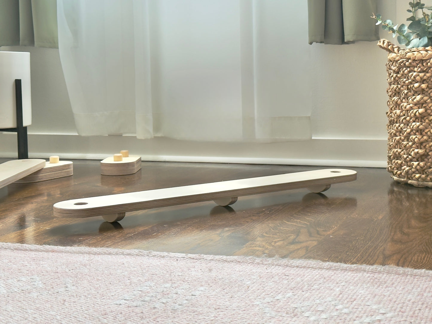 Wooden Balance Beam Set | 2 Beams + 2 Wiggle Wobble Boards