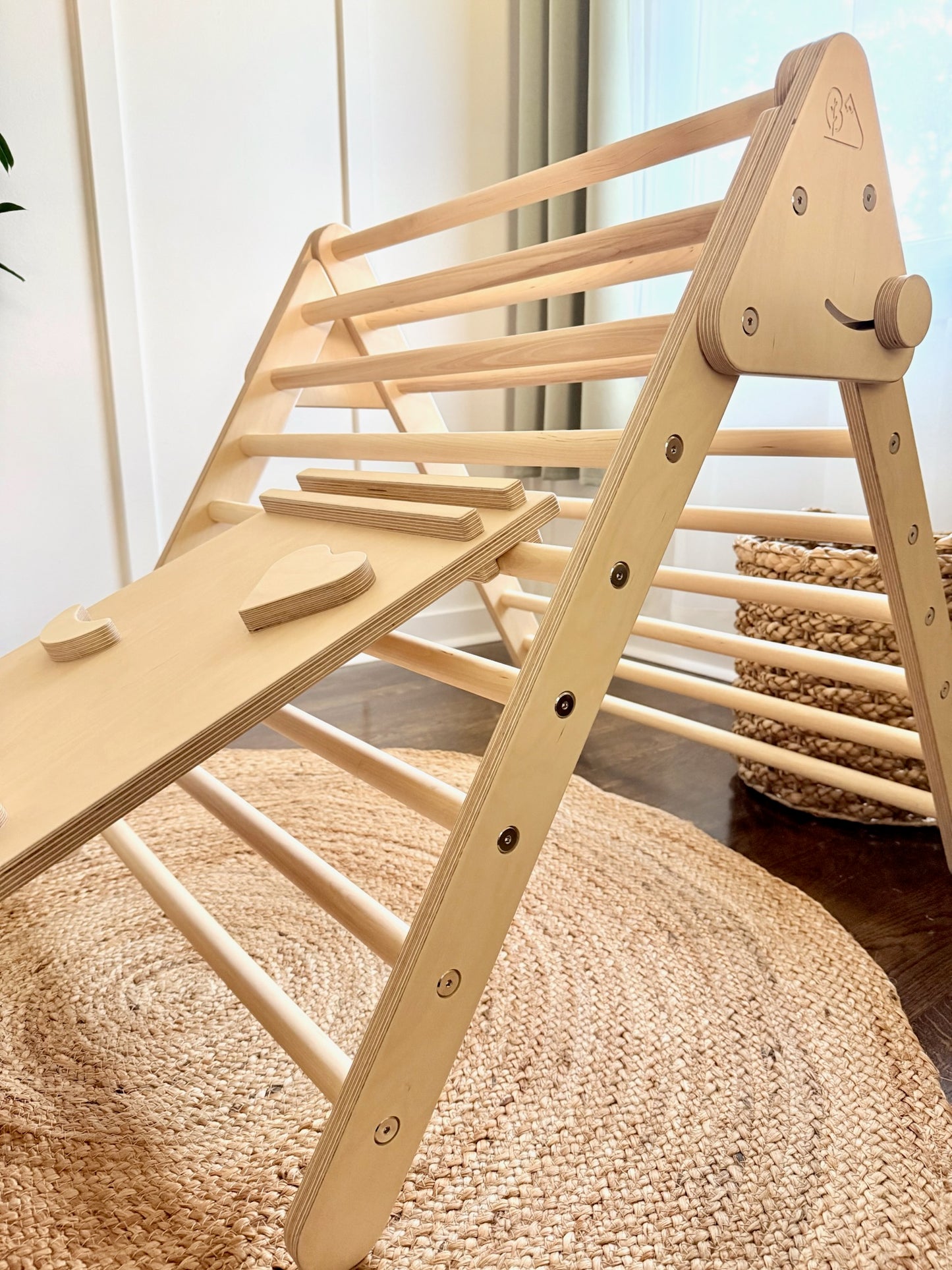 Montessori Climbing Triangle Set with Slide & Rock Wall