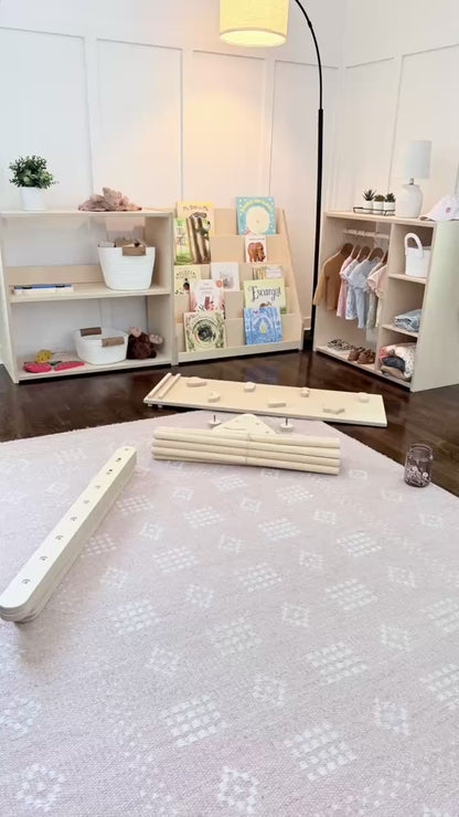 Montessori Climbing Triangle Set with Slide & Rock Wall